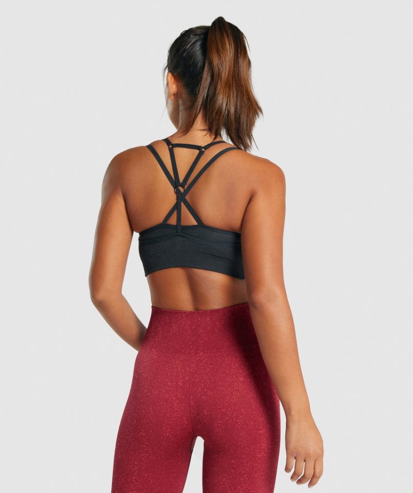 Women's Gymshark Adapt Fleck Seamless Sports Bra Black | NZ 1PHLNT